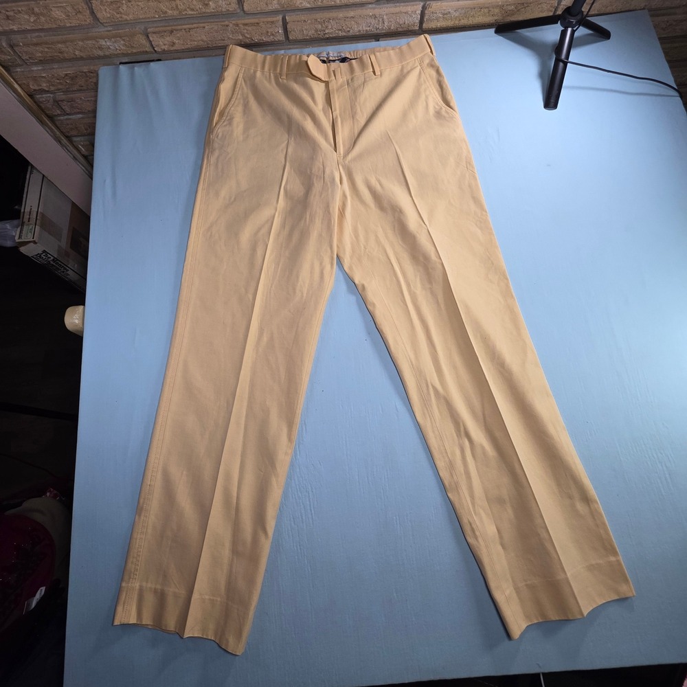 Brooks Brothers 1818 Madison Chinos 36x32 Yellow Tessuti di Sondrio Cotton Pants